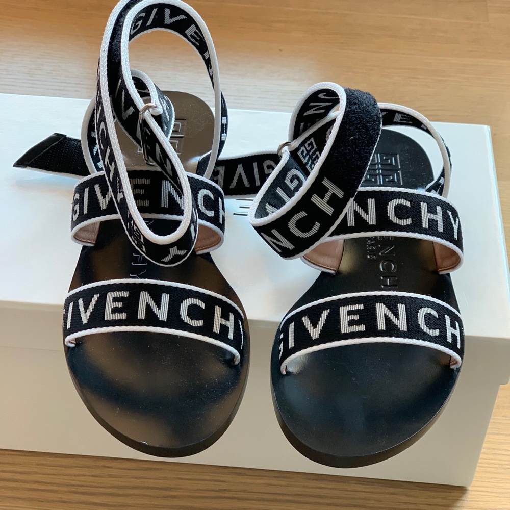 GIVENCHY 10MM STRAP LOGO GROS GRAIN SANDALS - Picture 9 of 15